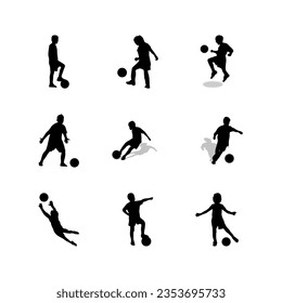 Soccer Player Isolated Vector Silhouette