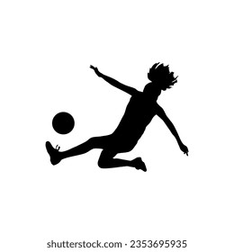 Soccer Player Isolated Vector Silhouette