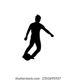 Silueta vectorial aislada del jugador de fútbol