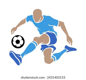 Soccer player isolated vector silhouette