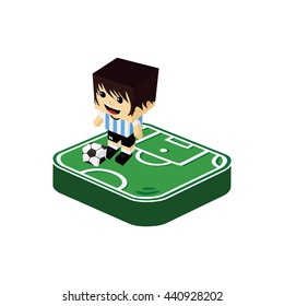 soccer player isometric cartoon vector art illustration