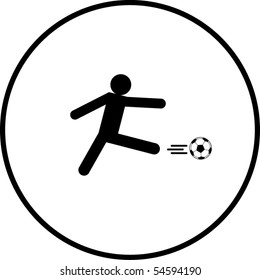 soccer player kick symbol