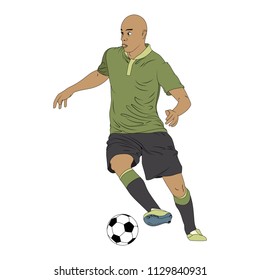 Soccer Player Kicking Ball