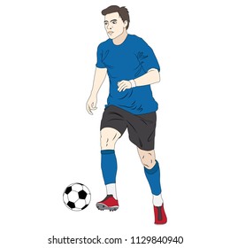Soccer Player Kicking Ball