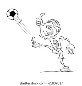 soccer player kicking a ball