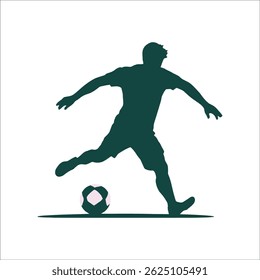 Soccer Player Kicking a Ball – Representation of Sports Action and Athleticism Vector Illustration
