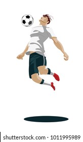Soccer Player Kicking Ball. Vector Illustration