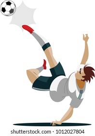 Soccer Player Kicking Ball Vector Illustration