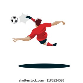 Soccer Player Kicking Ball. Vector Illustration
