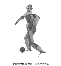 Soccer player kicking ball. Vector illustration