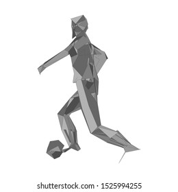 Soccer player kicking ball. Vector illustration