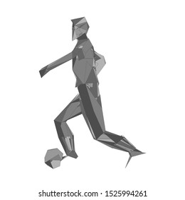 Soccer player kicking ball. Vector illustration