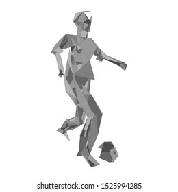 Soccer player kicking ball. Vector illustration