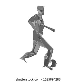 Soccer player kicking ball. Vector illustration