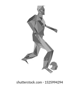 Soccer player kicking ball. Vector illustration