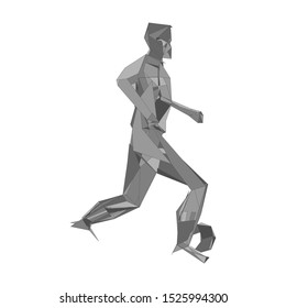 Soccer player kicking ball. Vector illustration