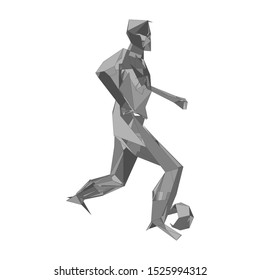 Soccer player kicking ball. Vector illustration