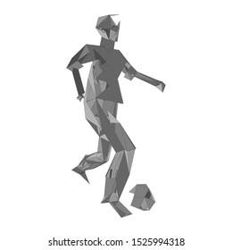 Soccer player kicking ball. Vector illustration