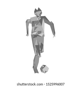 Soccer player kicking ball. Vector illustration