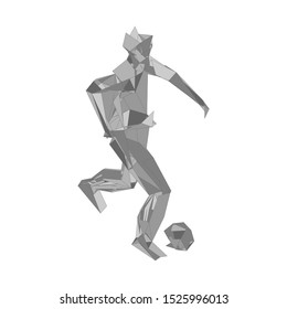 Soccer player kicking ball. Vector illustration