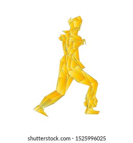 Soccer player kicking ball. Vector illustration