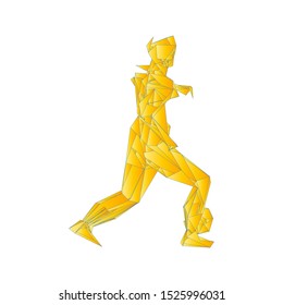 Soccer player kicking ball. Vector illustration