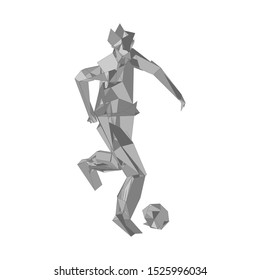 Soccer player kicking ball. Vector illustration