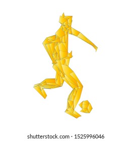 Soccer player kicking ball. Vector illustration