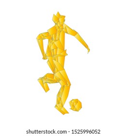 Soccer player kicking ball. Vector illustration