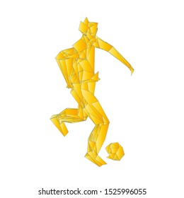 Soccer player kicking ball. Vector illustration