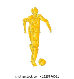 Soccer player kicking ball. Vector illustration