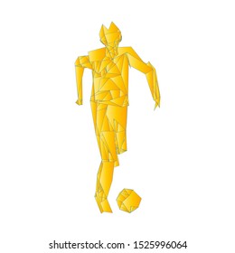 Soccer player kicking ball. Vector illustration