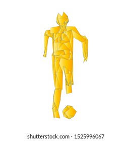 Soccer player kicking ball. Vector illustration