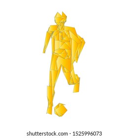 Soccer player kicking ball. Vector illustration