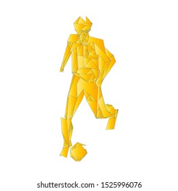 Soccer player kicking ball. Vector illustration