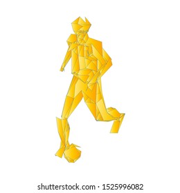 Soccer player kicking ball. Vector illustration