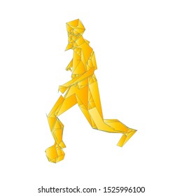 Soccer player kicking ball. Vector illustration