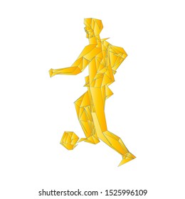 Soccer player kicking ball. Vector illustration