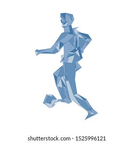 Soccer player kicking ball. Vector illustration