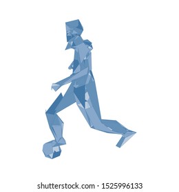 Soccer player kicking ball. Vector illustration