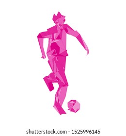 Soccer player kicking ball. Vector illustration