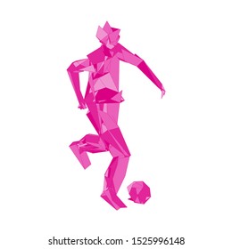 Soccer player kicking ball. Vector illustration
