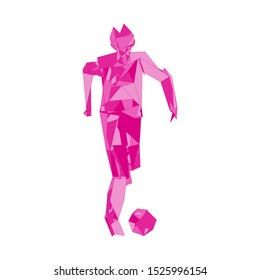 Soccer player kicking ball. Vector illustration