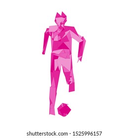 Soccer player kicking ball. Vector illustration