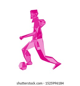 Soccer player kicking ball. Vector illustration