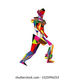 Soccer player kicking ball. Vector illustration