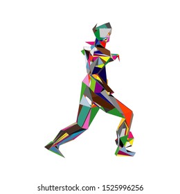 Soccer player kicking ball. Vector illustration