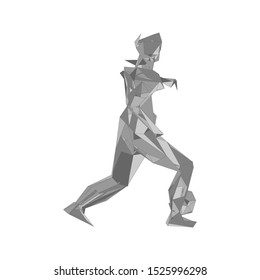 Soccer player kicking ball. Vector illustration