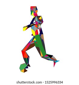Soccer player kicking ball. Vector illustration