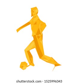 Soccer player kicking ball. Vector illustration